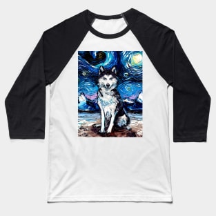 Husky Night Baseball T-Shirt